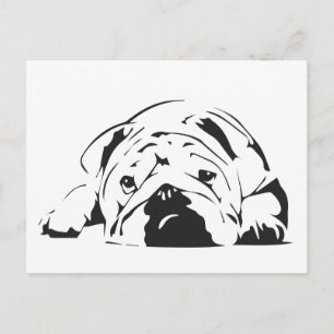 Carte Postale Bulldog Stencil