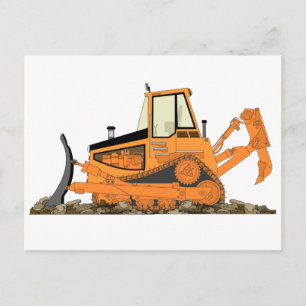 Carte Postale Bulldozer orange