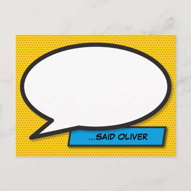 CARTE POSTALE BULLE DE PAROLE DE MESSAGE AMUSANT RÉTRO WHAM (Devant)