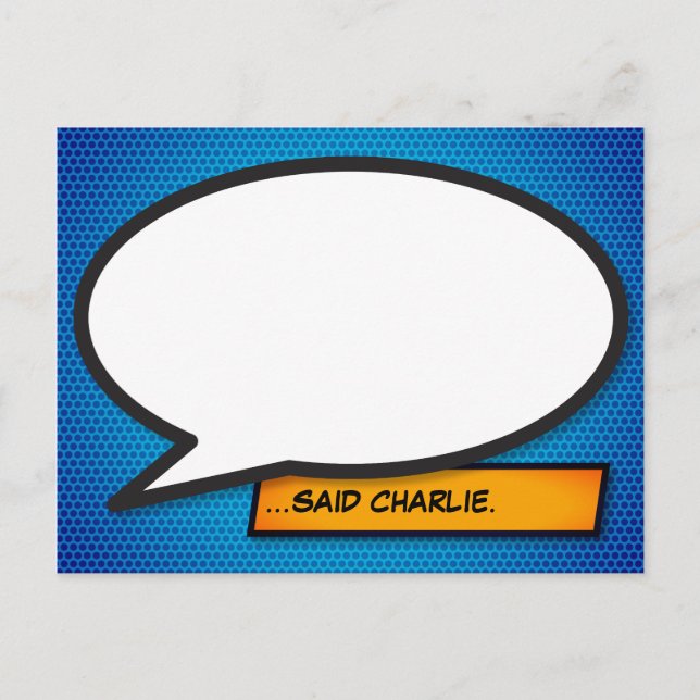 Carte Postale Bulle de texte personnalisée Fun Comic Book (Devant)