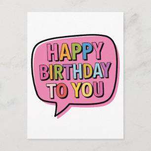 Carte Postale Bulle Joyeux Anniversaire