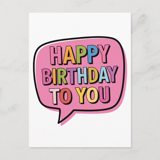 Carte Postale Bulle Joyeux Anniversaire (Devant)
