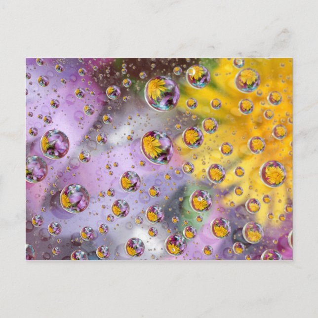 Carte Postale Bulles abstraites avec des fleurs. Crédit : Nancy (Devant)