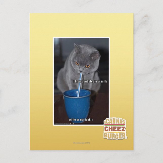 Carte Postale Bulles de coups en lait d'ur (Devant)