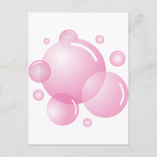 Carte Postale Bulles de savon rose (Devant)