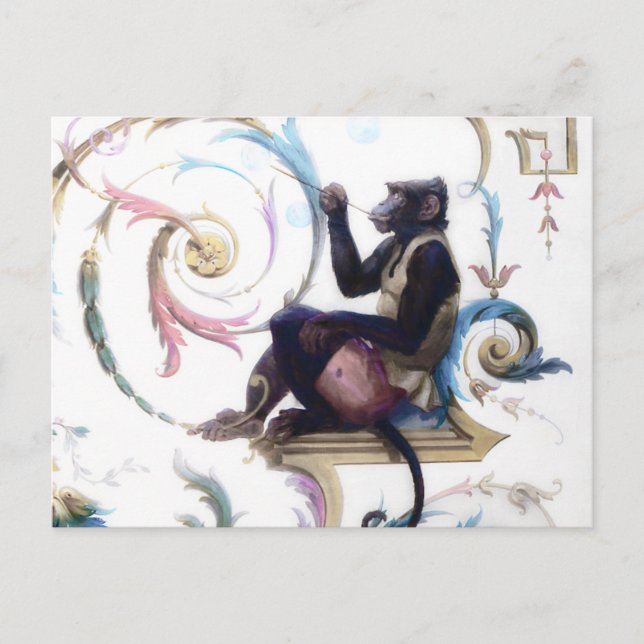 Carte Postale Bulles de soufflage de singe (Devant)