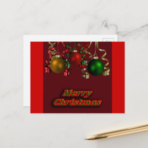 Carte postale Bulles et rubans de Noël