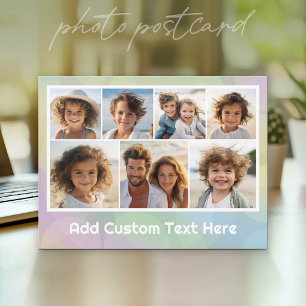 Carte Postale Bulles pastel - Collage de 7 photos - Ambiance vin