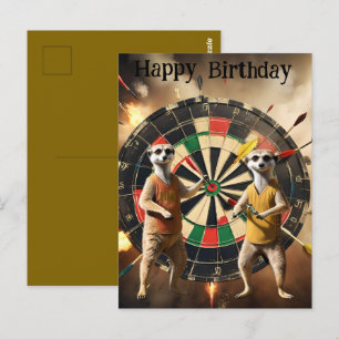 Carte Postale Bullseye Burrow : Joueurs de fléchettes suricates,