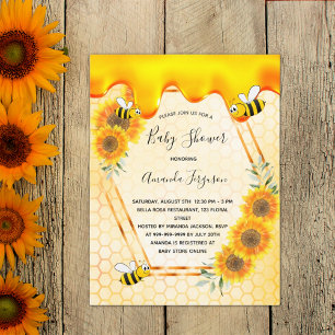 Carte Postale Bumble abeilles tournesol maman à être baby shower