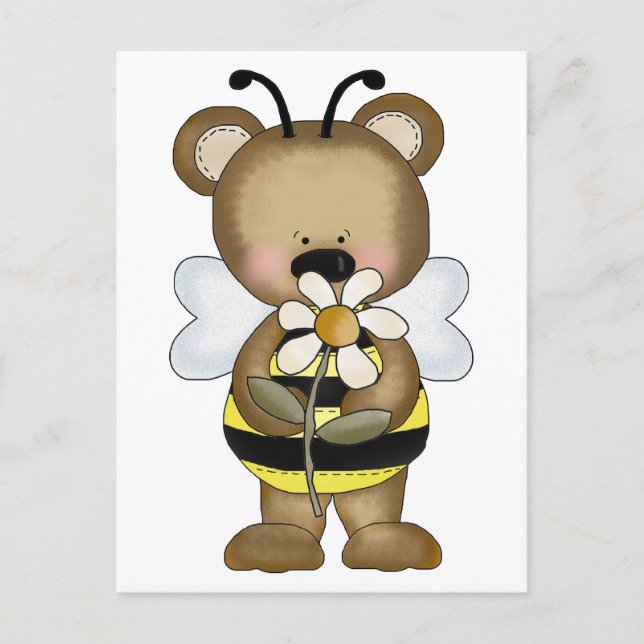 Carte Postale Bumble Bee Baby Ours (Devant)