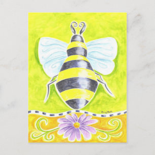 Carte Postale Bumble Bee et Purple Daisy
