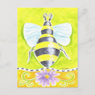 Carte Postale Bumble Bee et Purple Daisy