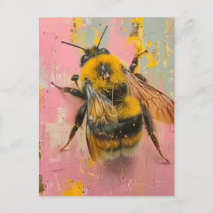 Carte Postale Bumblebebe sur rose et jaune