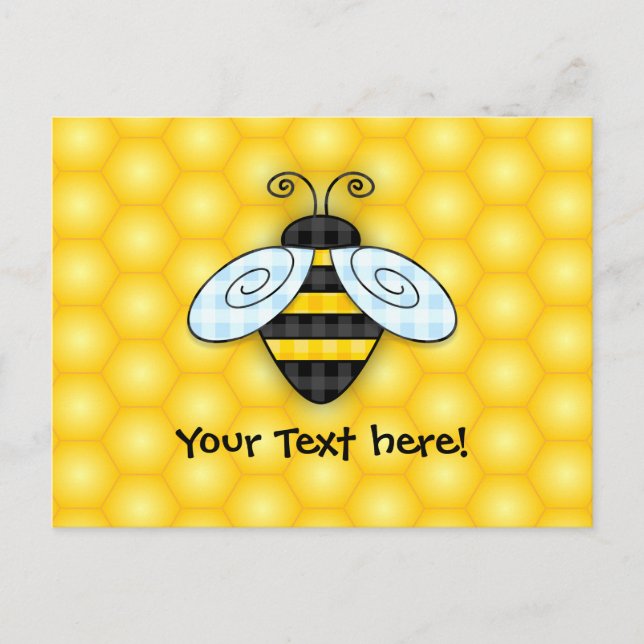 Carte Postale Bumblebee et Icône Honeycomb (Devant)
