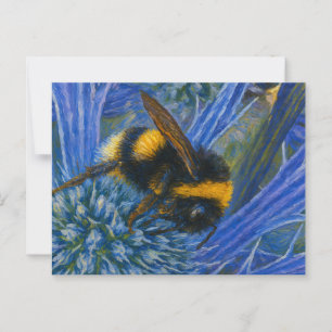 Carte Postale Bumblebee sur le chardon bleu
