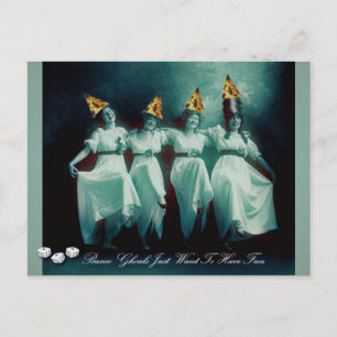 Carte Postale Bunco Ghouls Veut Juste Avoir Un Invitation Amusan