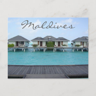 Carte Postale Bungalow de plage exotique de l'île tropicale Mald