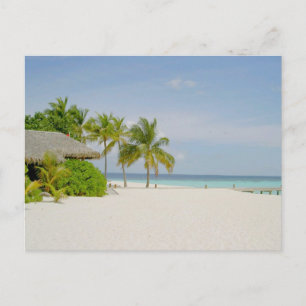 Carte Postale Bungalow et plage aux Maldives