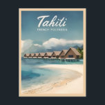 Carte Postale Bungalows Vintage voyage Tahiti Water Rétro Pittor<br><div class="desc">Entrez dans le paradis tropical de Tahiti avec ce design d'inspiration voyage rétro. Insufflé de vibrations nostalgiques et de charme vintage,  cet article capte l'essence de l'allure intemporelle de Tahiti dans une esthétique rétro qui rappelle les affiches de voyage classiques d'antan.</div>