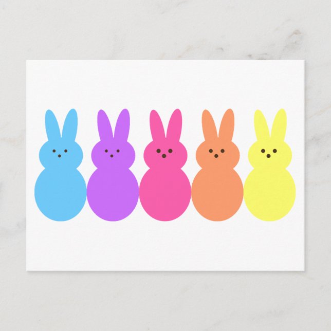 Carte Postale Bunnies arc-en-ciel (Devant)