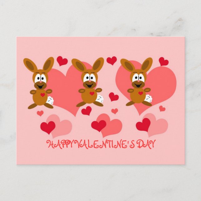 Carte postale Bunnies pour la Saint-Valentin (Devant)