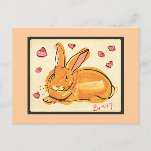 CARTE POSTALE BUNNY D'AMOUR (Devant)