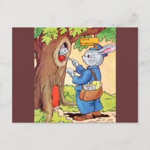 Carte Postale Bunny et le Mailman