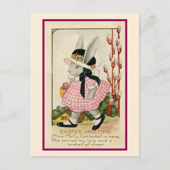 Carte postale Bunny Girl Pâques (Devant)