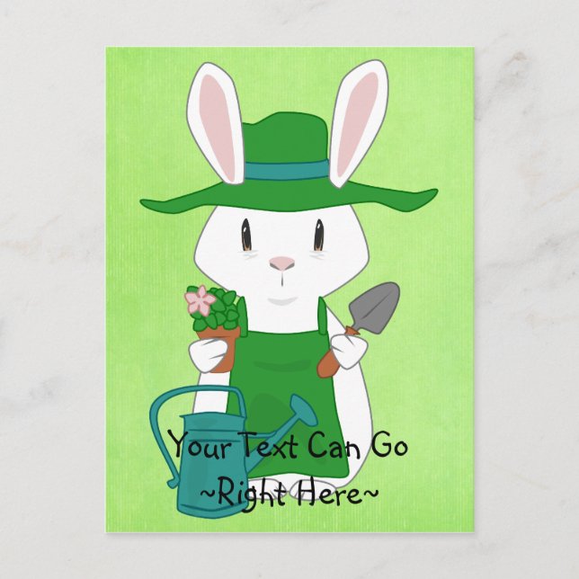 Carte postale Bunny Jardinage (Devant)