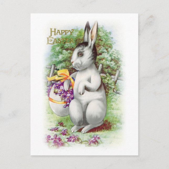 Carte postale Bunny Pâques Florale (Devant)