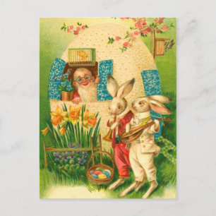 Carte postale Bunny Pâques vintage