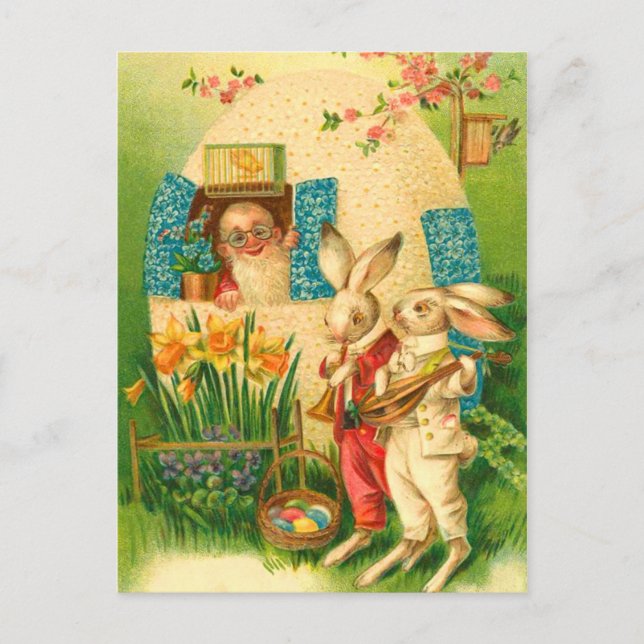 Carte postale Bunny Pâques vintage (Devant)