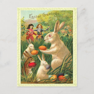 Carte postale Bunny Pâques vintage