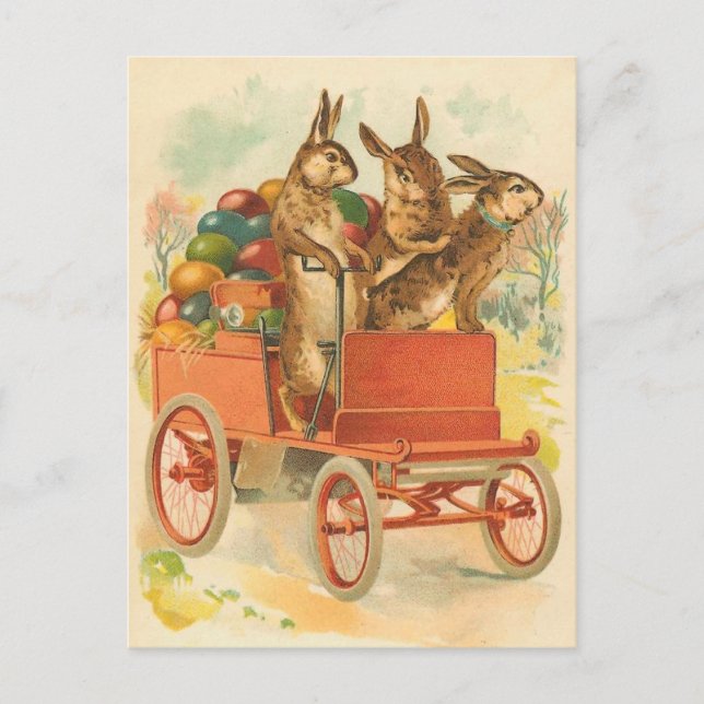 Carte postale Bunny Pâques vintage (Devant)