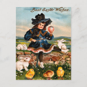 Carte postale Bunny Pâques vintage