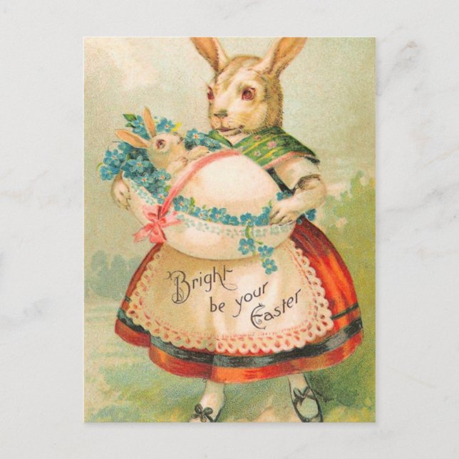 Carte postale Bunny Pâques vintage (Devant)