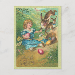 Carte postale Bunny Pâques vintage