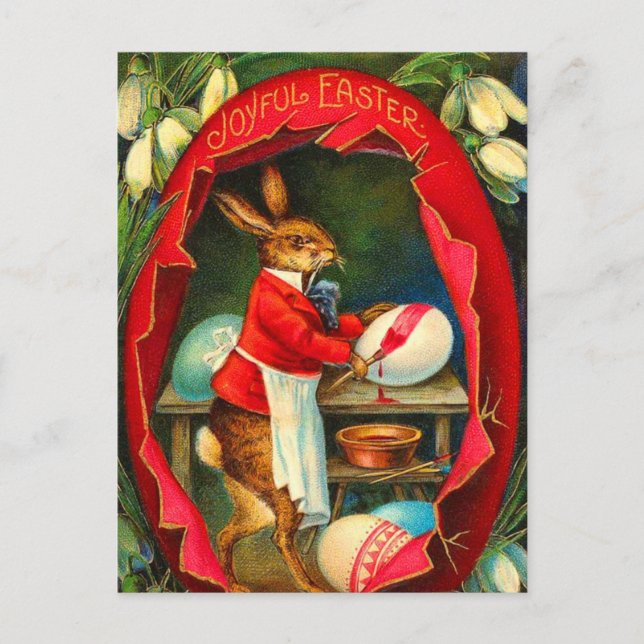 Carte postale Bunny Pâques vintage (Devant)