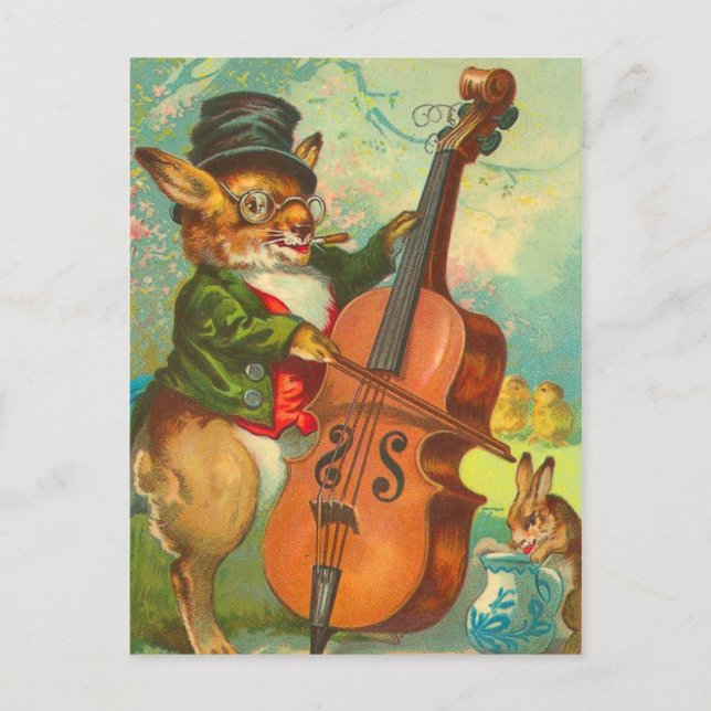 Carte postale Bunny Pâques vintage (Devant)