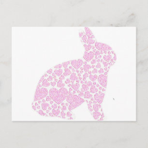 Carte postale Bunny rose