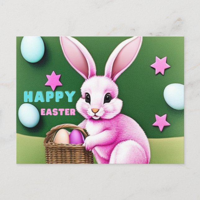 Carte Postale Bunny rose (Devant)