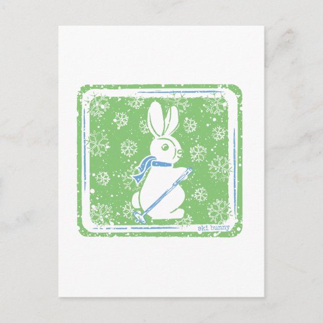 Carte Postale Bunny Ski (Devant)