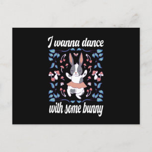 Carte Postale Bunny veut danser avec un partenaire de danse