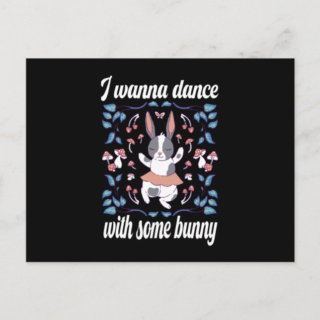 Carte Postale Bunny veut danser avec un partenaire de danse (Devant)