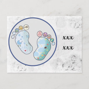 Carte Postale bunte Babyfüsse