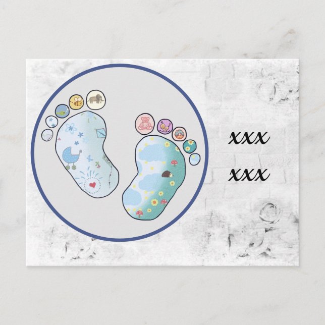 Carte Postale bunte Babyfüsse (Devant)