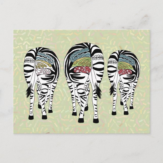 Carte Postale bunte Zebras (Devant)
