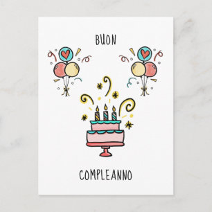 Carte Postale Buon Compleanno Joyeux Anniversaire