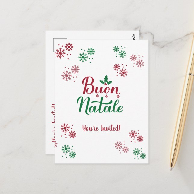 Carte Postale Buon Natale Italien Joyeux Noël (Devant/Arrière en situation)